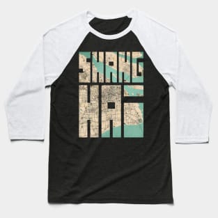 Shanghai, China City Map - Vintage Baseball T-Shirt